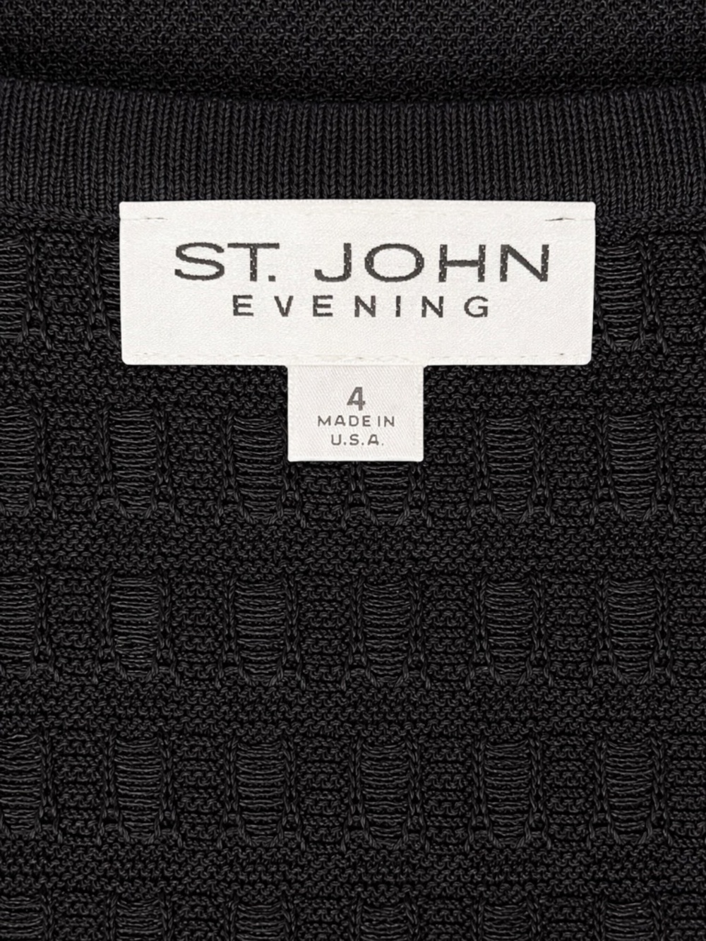 St John Evening Santana Knit Skirt Suit Set Black Metallic Sparkle Size 4 USA - Picture 2 of 14